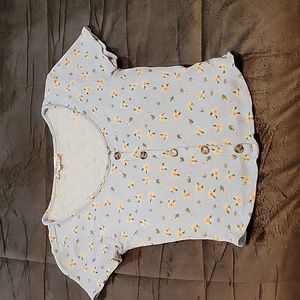 Pink rose juniors medium crop shirt